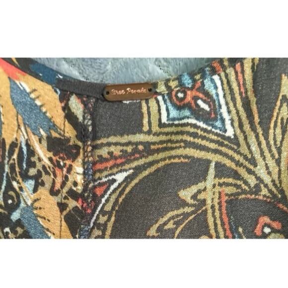 Free People High Plains Tunic Paisley V-Neck Mini Dress Women’s Size Small - Picture 4 of 7